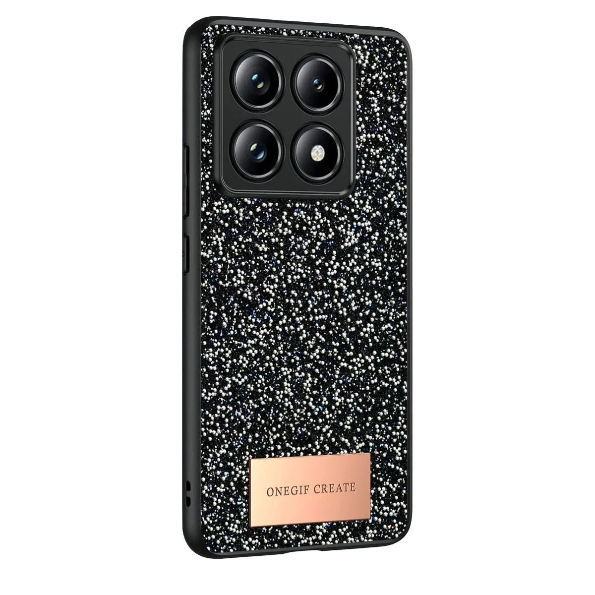 Onegif Xiaomi Mi 14t Pro Bright Simli Kapak - Siyah görsel 2