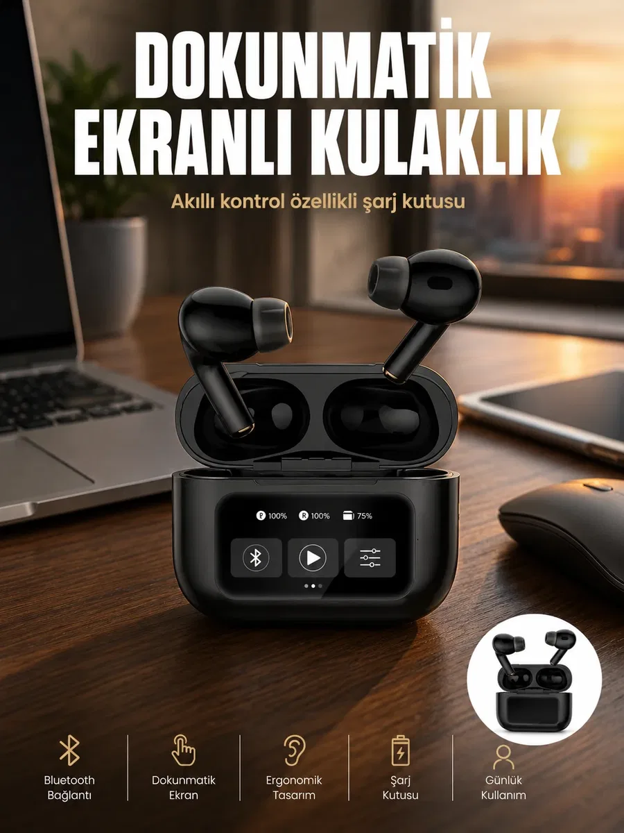 Yeni Nesil Pro Ekranlı Bluetooth Kulaklık 5. 0 Bluetooth Yeni Nesil