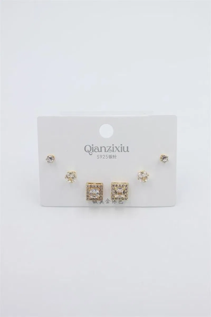 Çoklu Set Küpe - Altın görsel 2