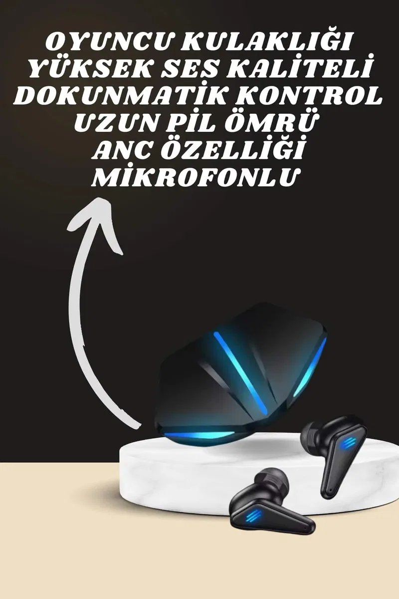 7 Kordonlu Akıllı Saat Ve Oyuncu Kulaklığı ANC Özelliği Kulak İçi Mikrofonlu Sesli Görüşme görsel 2