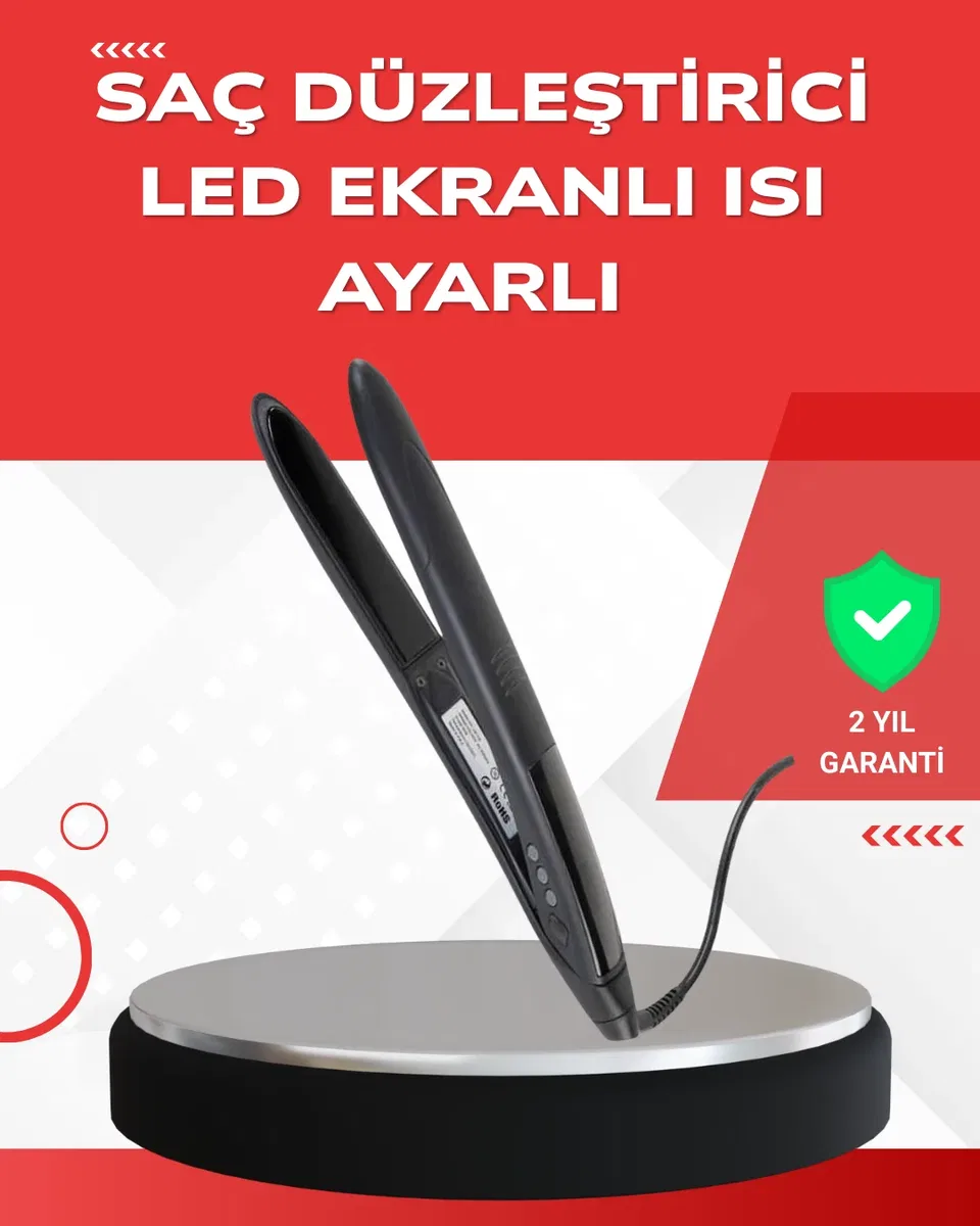 Profesyonel 2025 Saç Düzleştirici Isı Ayarlı Titanyum Seramik Plakalı A Kalite Orijinal