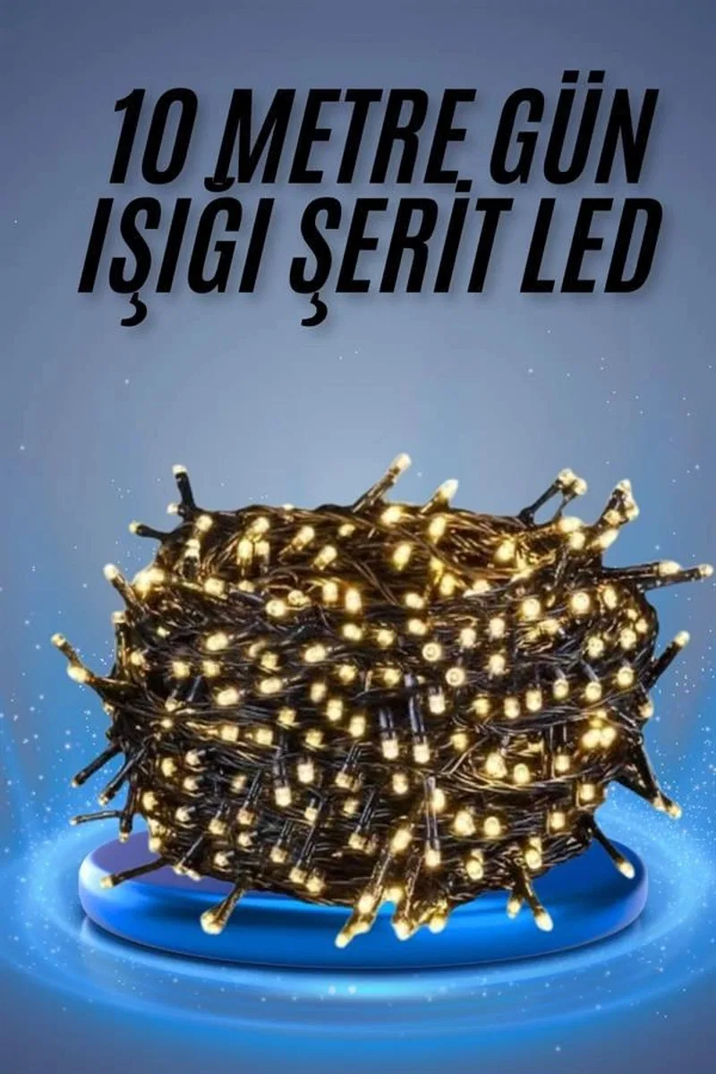Led Işık Ağaç Süsleme Ampüllü Dekoratif Aydınlatma 10 Metre Gün Işığı görsel 2