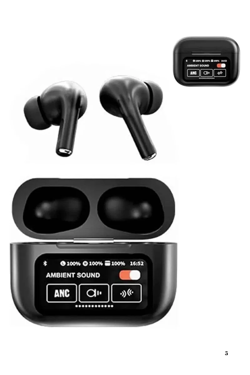 Yeni Nesil ANC Özellikli Çağrı Cevaplayan Dokunmatik Ekranlı Bluetooth Kulaklık Siyah Yeni Nesil görsel 5