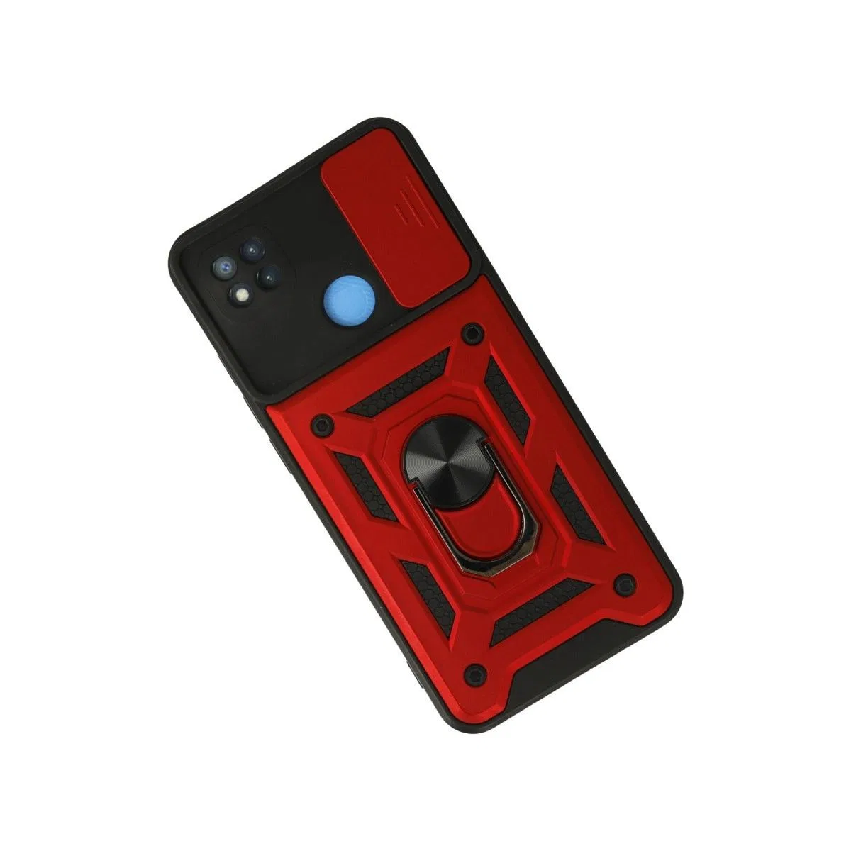 Xiaomi Redmi 9c Kılıf Pars Lens Yüzüklü Silikon - Kırmızı görsel 3