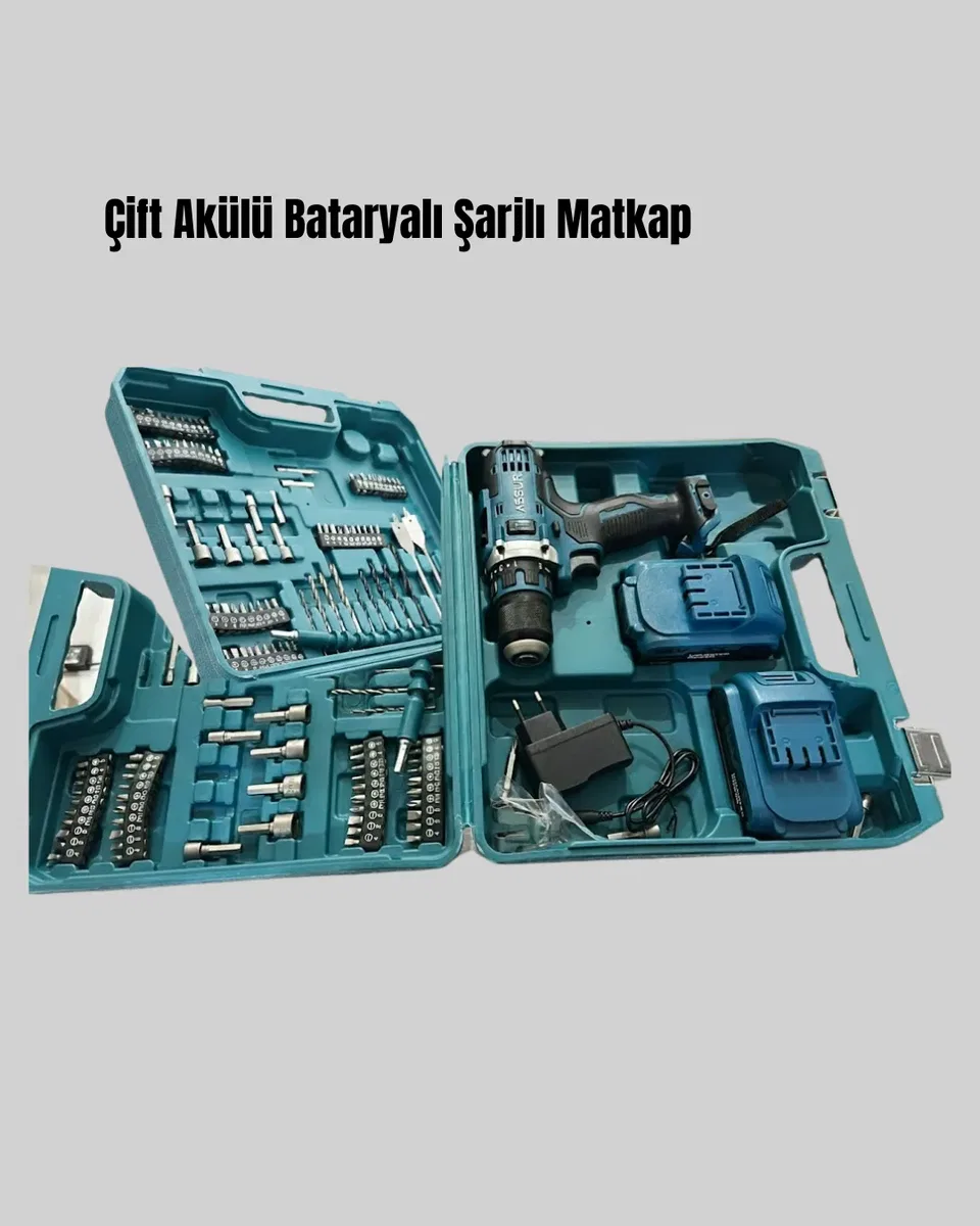 Çift Bataryalı Şarjlı Matkap Uç Seti Ev ve Usta Kullanımı görsel 5