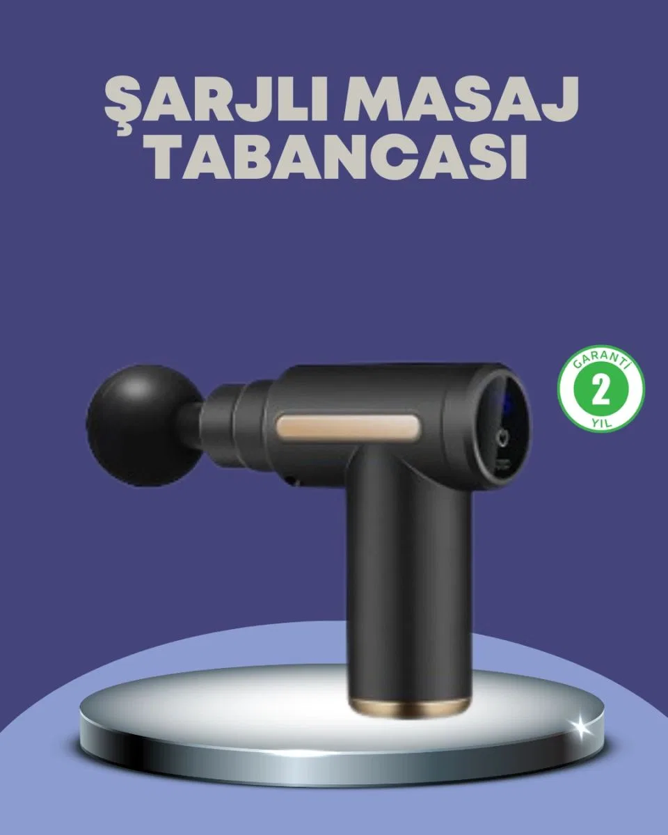 Sporcu Kas Masaj Tabancası 6 Kademe Güçlü Titreşim 4 Başlık Şarjlı Masaj Aleti