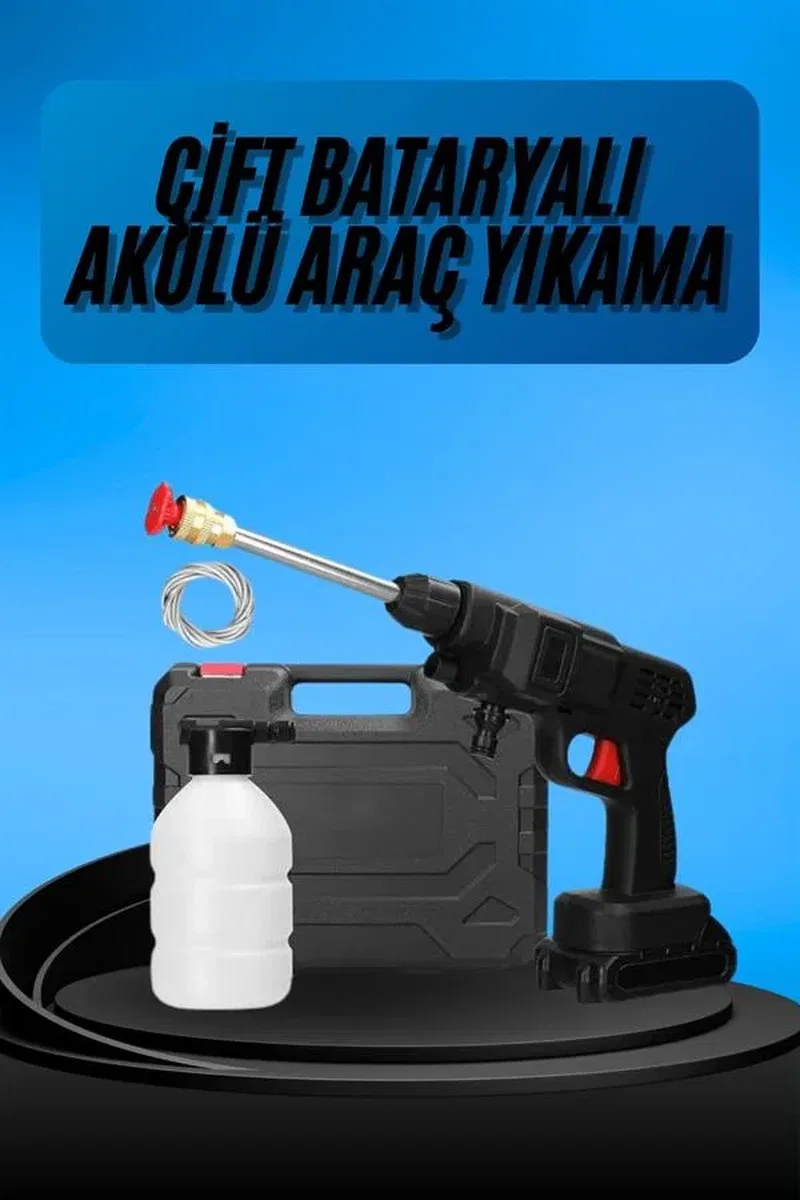 Akülü Oto Araç Yıkama Yüksek Basınçlı Araba Yıkama Makinesi Şarjlı görsel 2