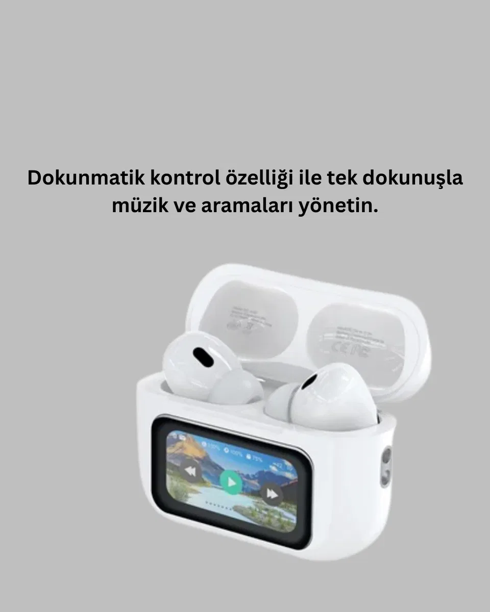 Dokunmatik Ekranlı Bluetooth Kulaklık ANC Gürültü Önleme Suya Dayanıklı Yeni Nesil görsel 5