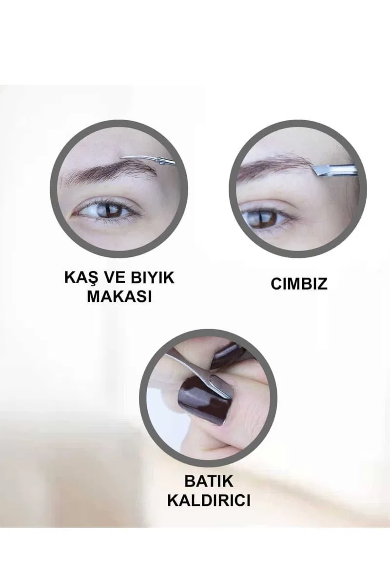 7 Parça Manikür Pedikür Seti El Ayak Bakımı Çantalı Paslanmaz Çelik görsel 3