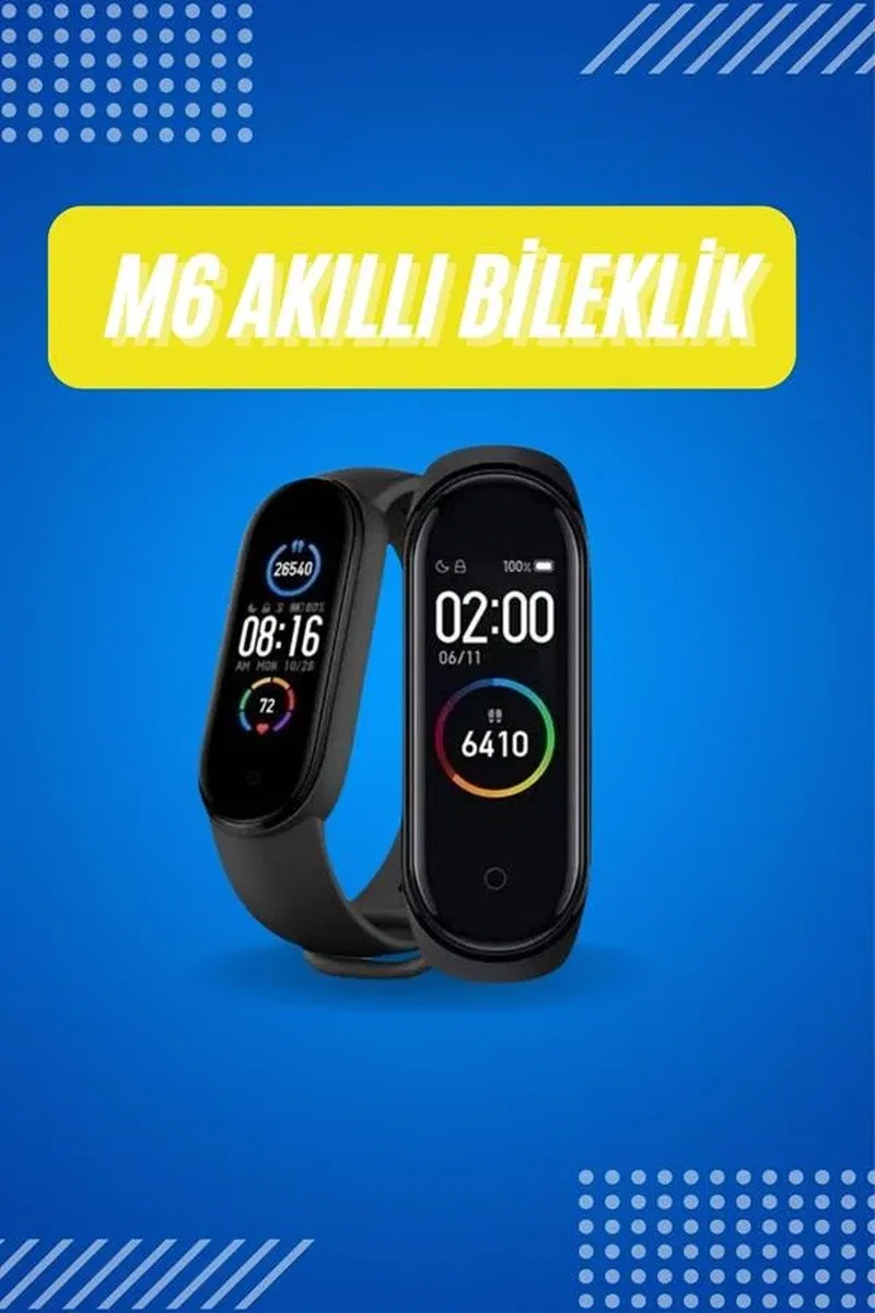 Akıllı Uyumlu Bileklik M6 Adımsayar Spor Modları Çağrı Görme Türkçe Menü görsel 2
