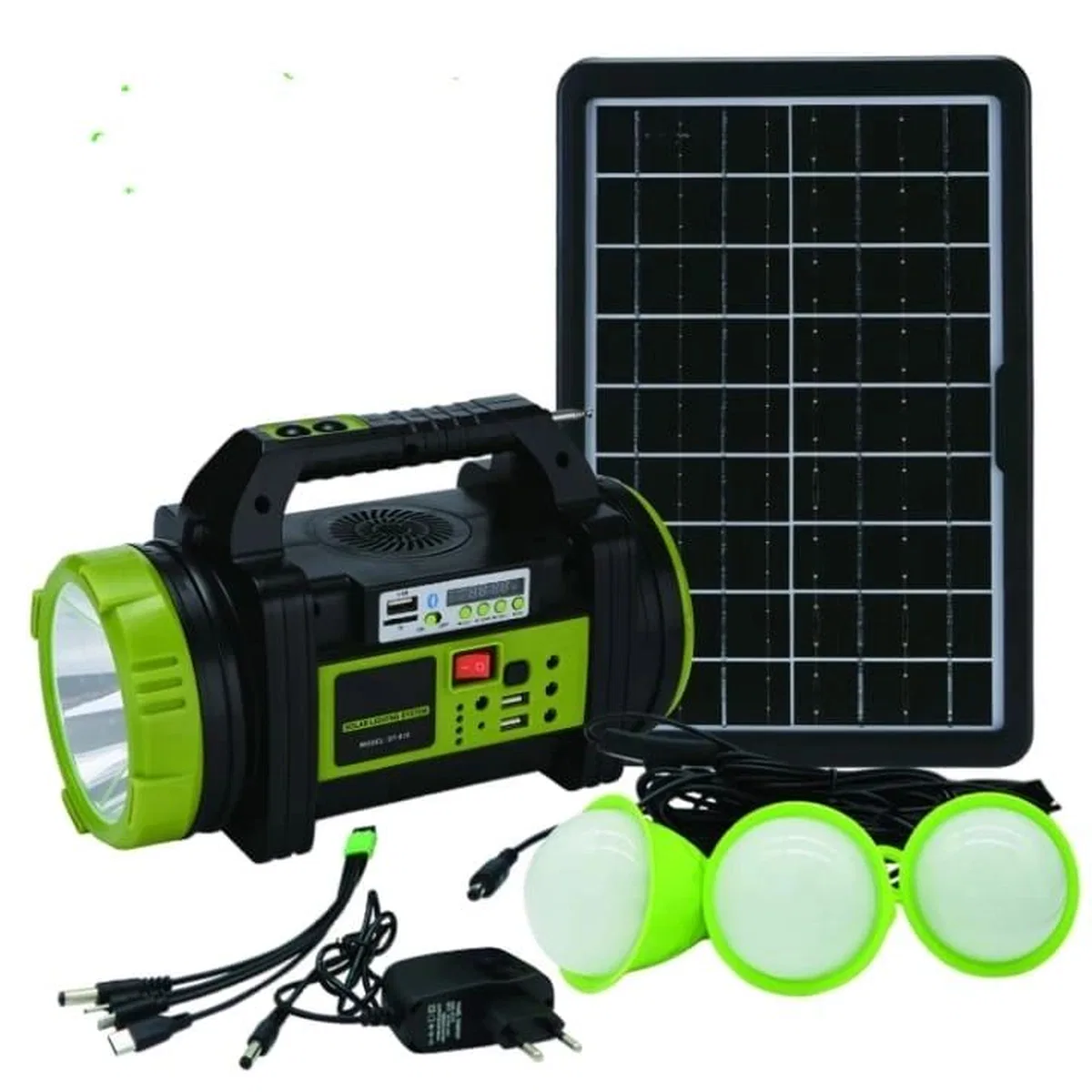 Wıson Ws-5683 Şarjlı 30w Solar Şarjlı Ev Aydınlatma Seti Radyo Ve Fan Powebank görsel 4