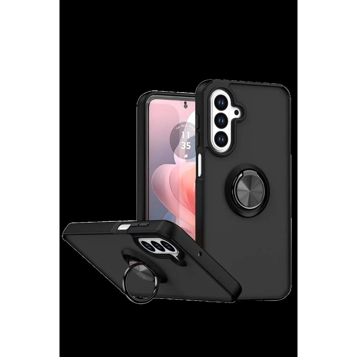 Samsung Galaxy A57 5g Montreal Yüzüklü Silikon Kapak - Siyah