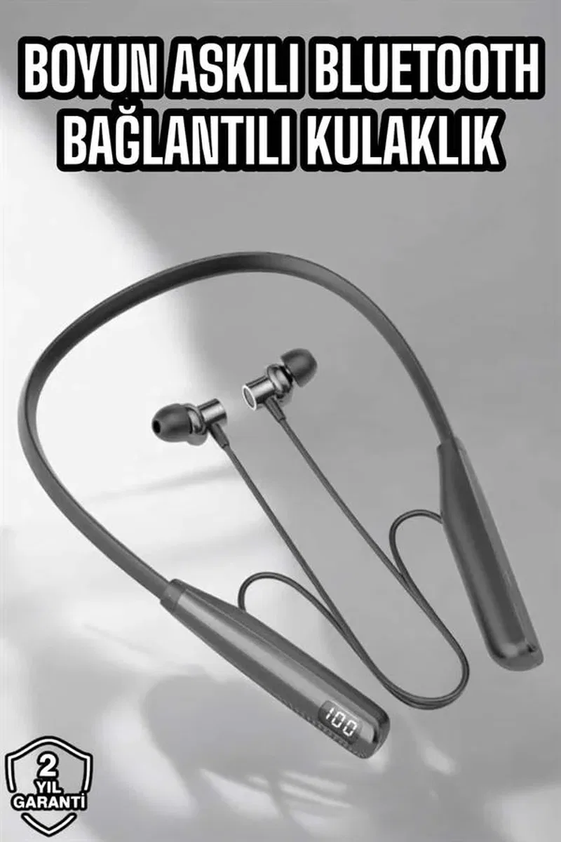 Boyun Bantlı Bluetooth Kulaklık Yüksek Ses Kaliteli 100 Saat Kulaklık görsel 2