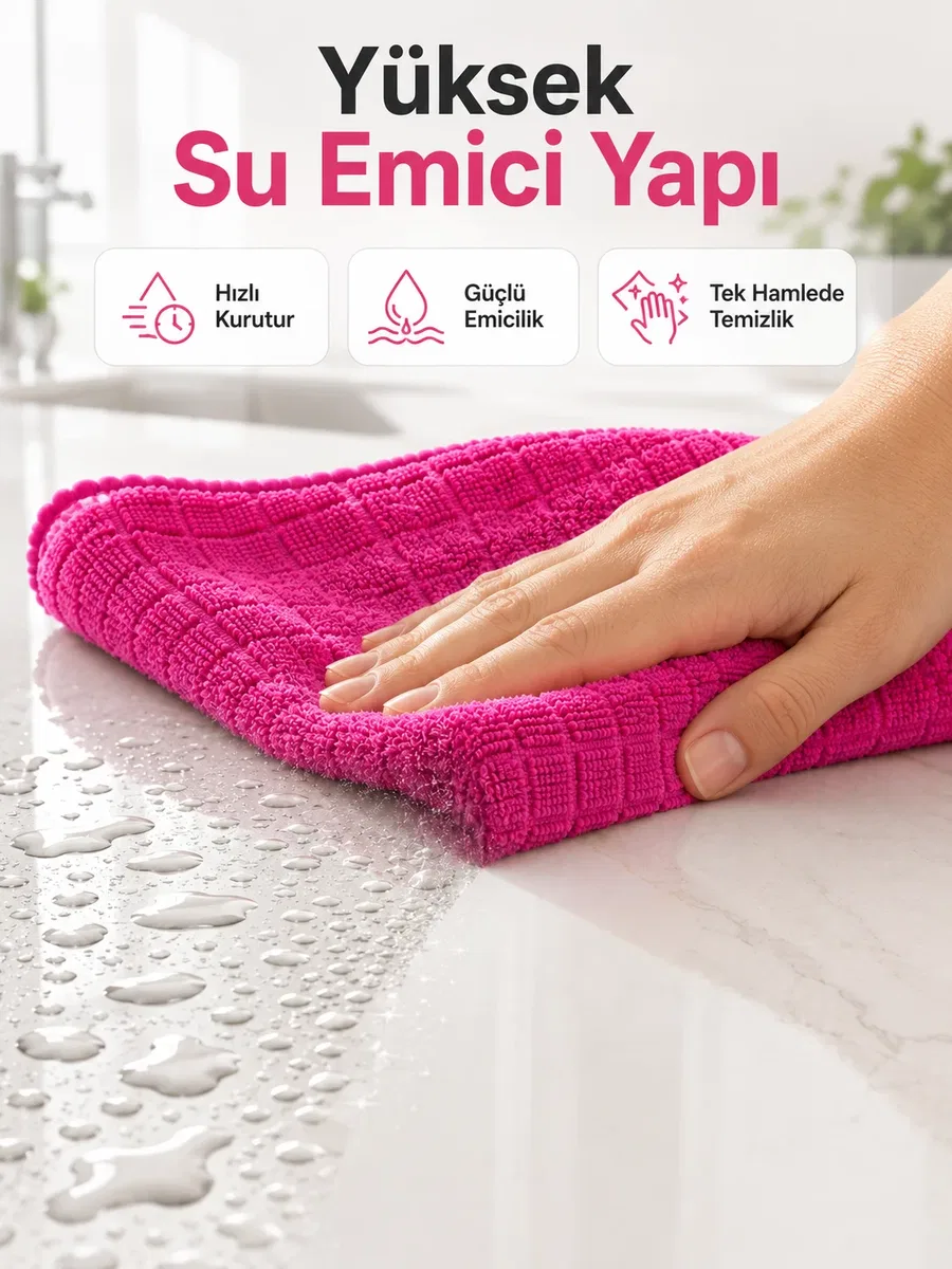 Mikrofiber Temizlik Bezi Cam, Ayna, Mobilya ve Tezgah İçin