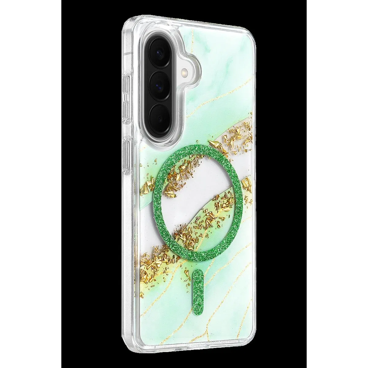 Onegif Samsung Galaxy A57 5g Lotus Simli Magsafe Kapak - Yeşil görsel 2