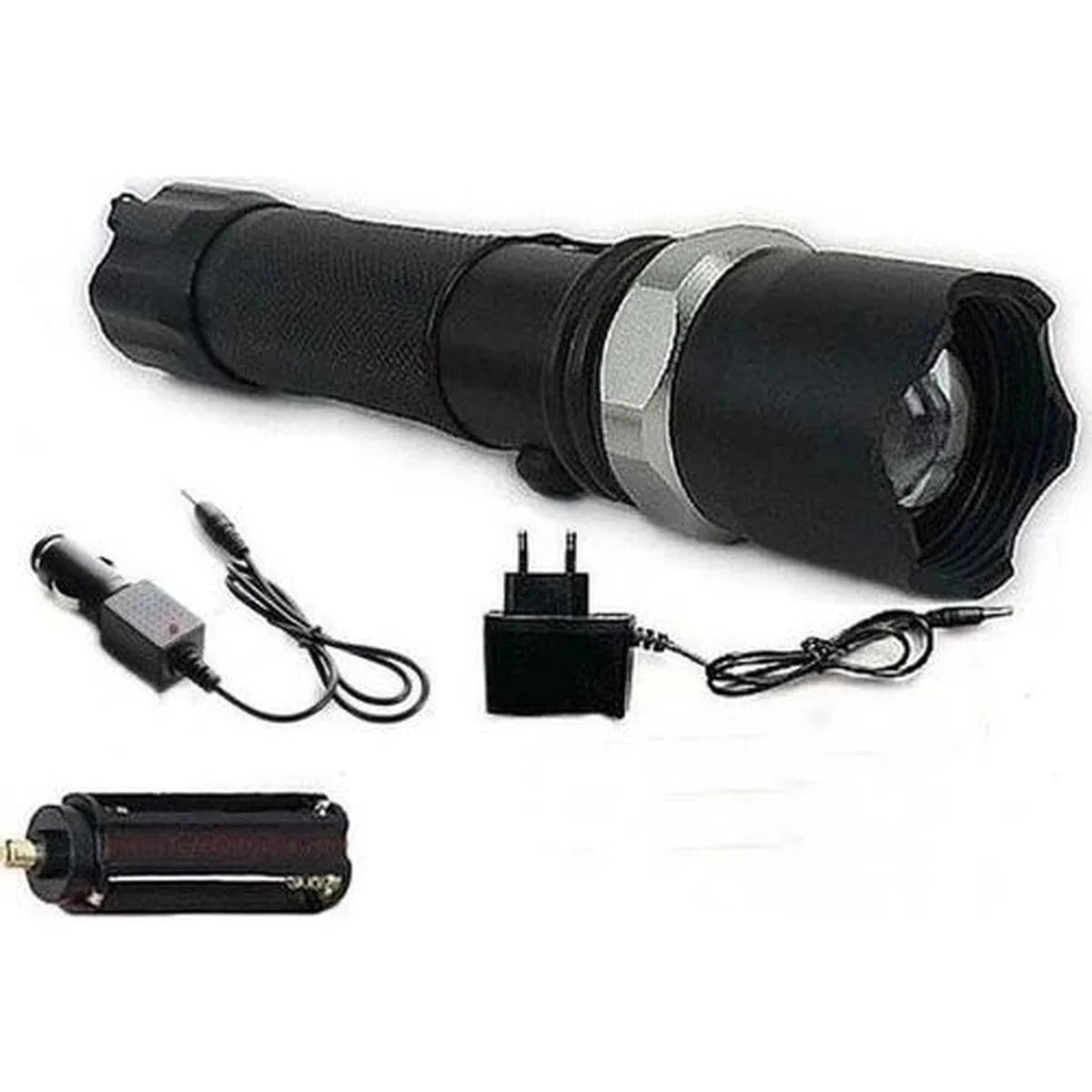Km-110 Profesyonel Şarjlı El Feneri Ledli+flashlight+zoom Özellikli Aparatlı 6 Parça Full Set görsel 3