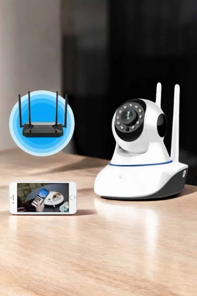 Ev Kamerası Wifi Kamerası Video Kayıt Çift Yönlü Hareket Sensörü Bebek görsel 3