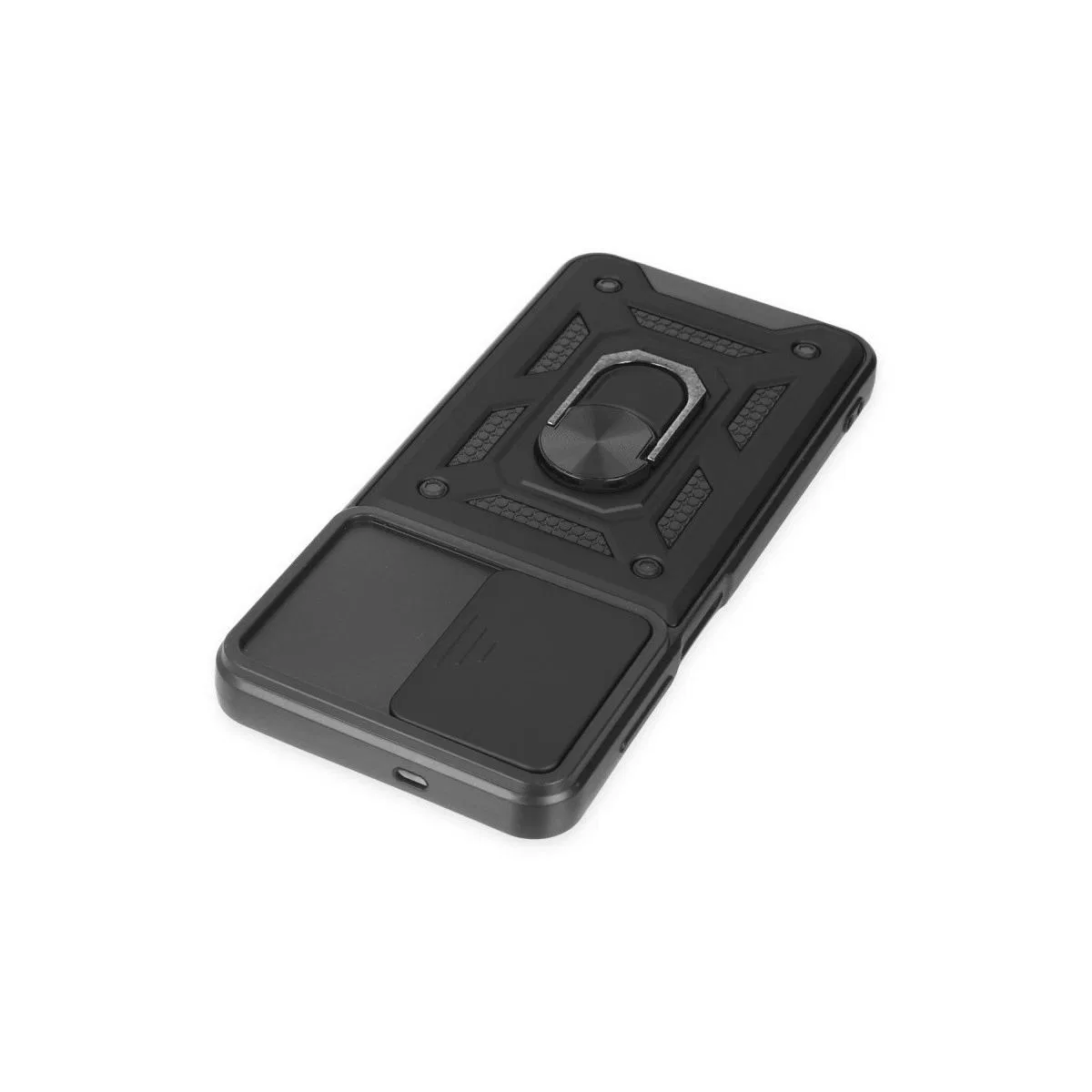 Samsung Galaxy A04s Kılıf Pars Lens Yüzüklü Silikon - Siyah görsel 5