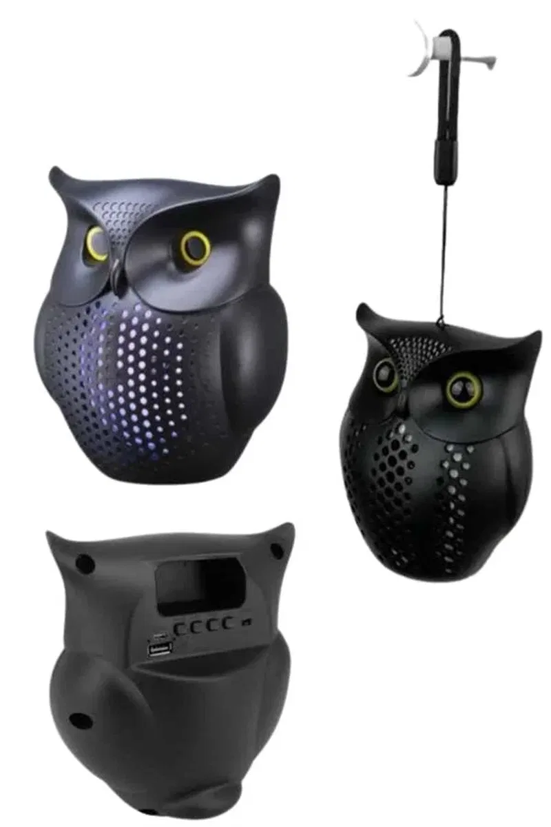 Bluetooth Hoparlör TWS Kablosuz RGB Işıklı Dekoratif Taşınabilir Baykuş görsel 3