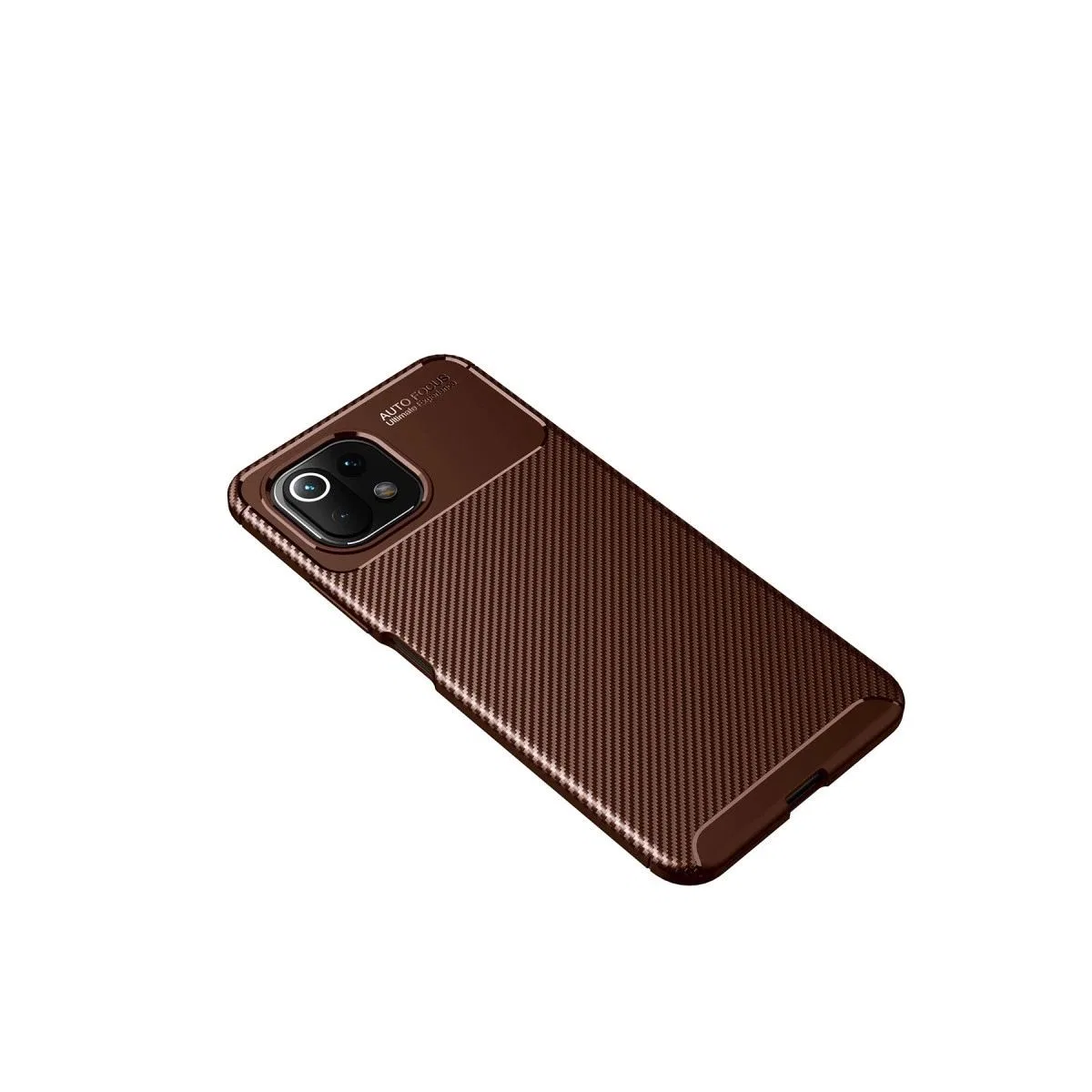 Xiaomi Mi 11 Lite Kılıf Auto Focus Karbon Kapak - Kahverengi görsel 4