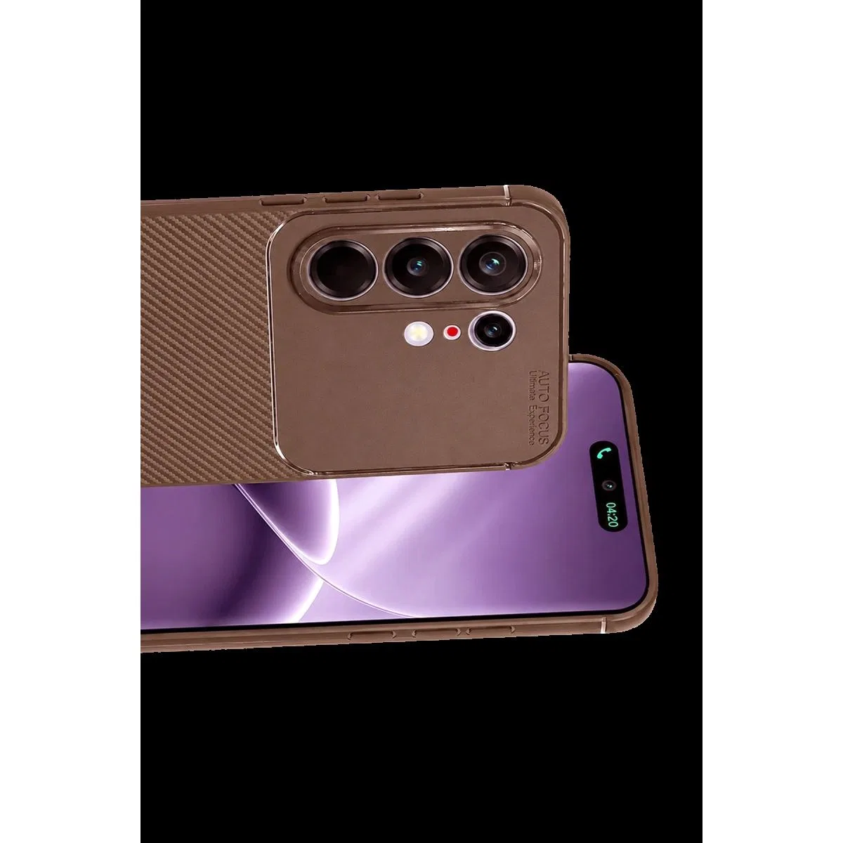 Tecno Camon 50 Pro 5g Auto Focus Karbon Kapak - Kahverengi görsel 2