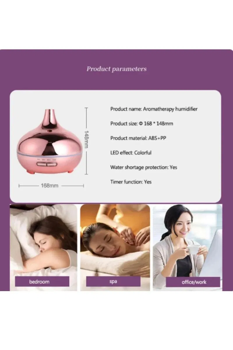 Hava Nemlendirici Parlak Gold Aromatik Oda Kokusu 550 Ml Kahve Aroma Difüzörü Buhar Nemlendırıcı görsel 4