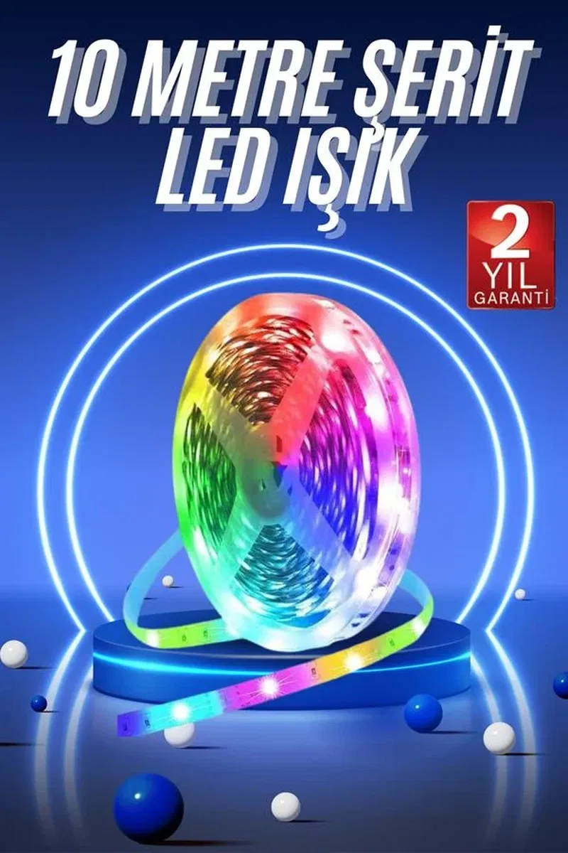RGB Neon Şerit Led Lamba 10 Metre İç Mekan Tasarımına Uygun görsel 2