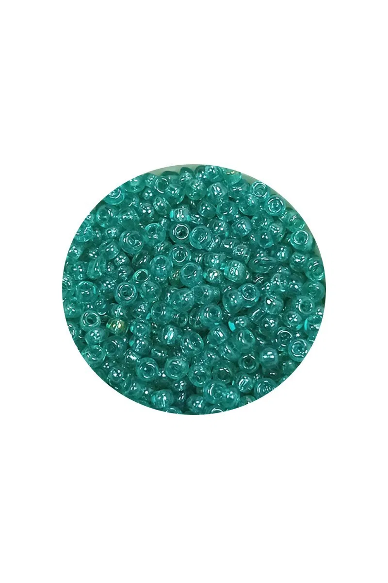Dökme Cam Kum Boncuk (11/0) 2 mm - 20 Gram - Şeffaf Yeşil - BNC014 görsel 2