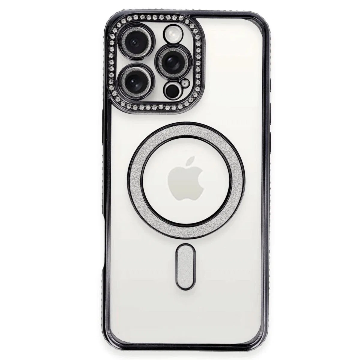 Apple İphone 16 Pro Max Kılıf Joke Simli Magneticsafe Kılıf - Gri görsel 2