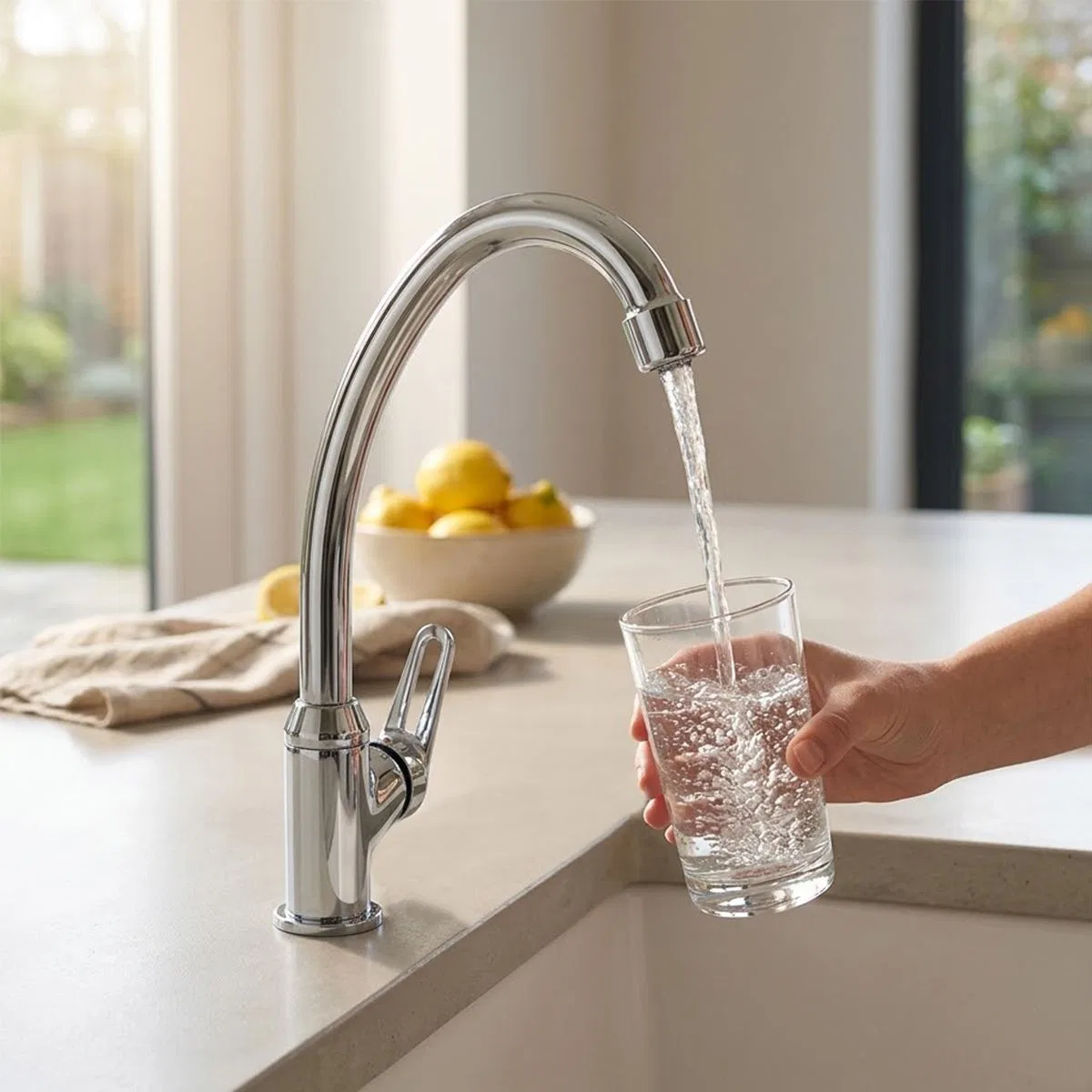 Tek Kollu Mermerüstü Lavabo Bataryası (Aç-Kapa) görsel 3