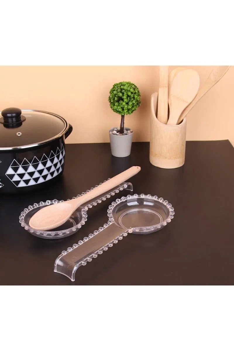Şeffaf Plastik Boncuklu Kaşık Çırpıcı Altlığı 28 Cm Royaleks