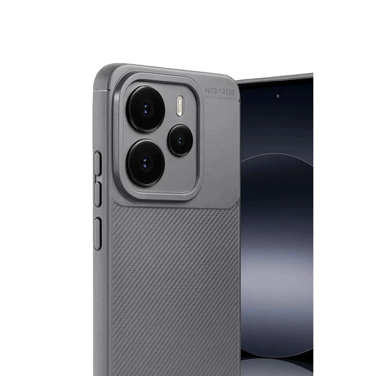 Xiaomi Note 14 5g Auto Focus Karbon Kapak - Gri görsel 3