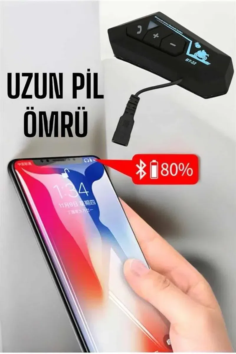 İnterkom Intercom Kask Kulaklık Bt22 Bluetooth Motosiklet Kulaklık 5. 0 Bluetooth görsel 4