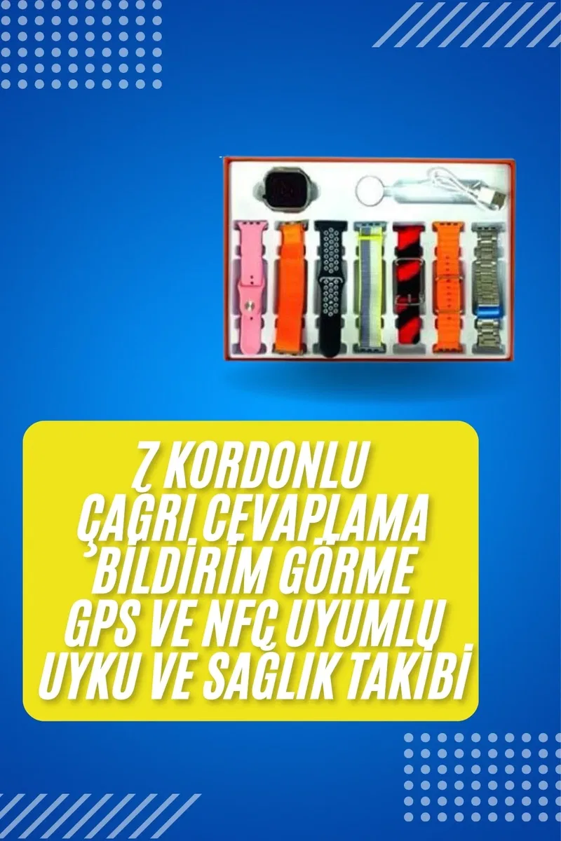Akıllı Saat Çağrı Cevaplayabilen Unı 7 Kordonlu Müzik Dinleme görsel 2