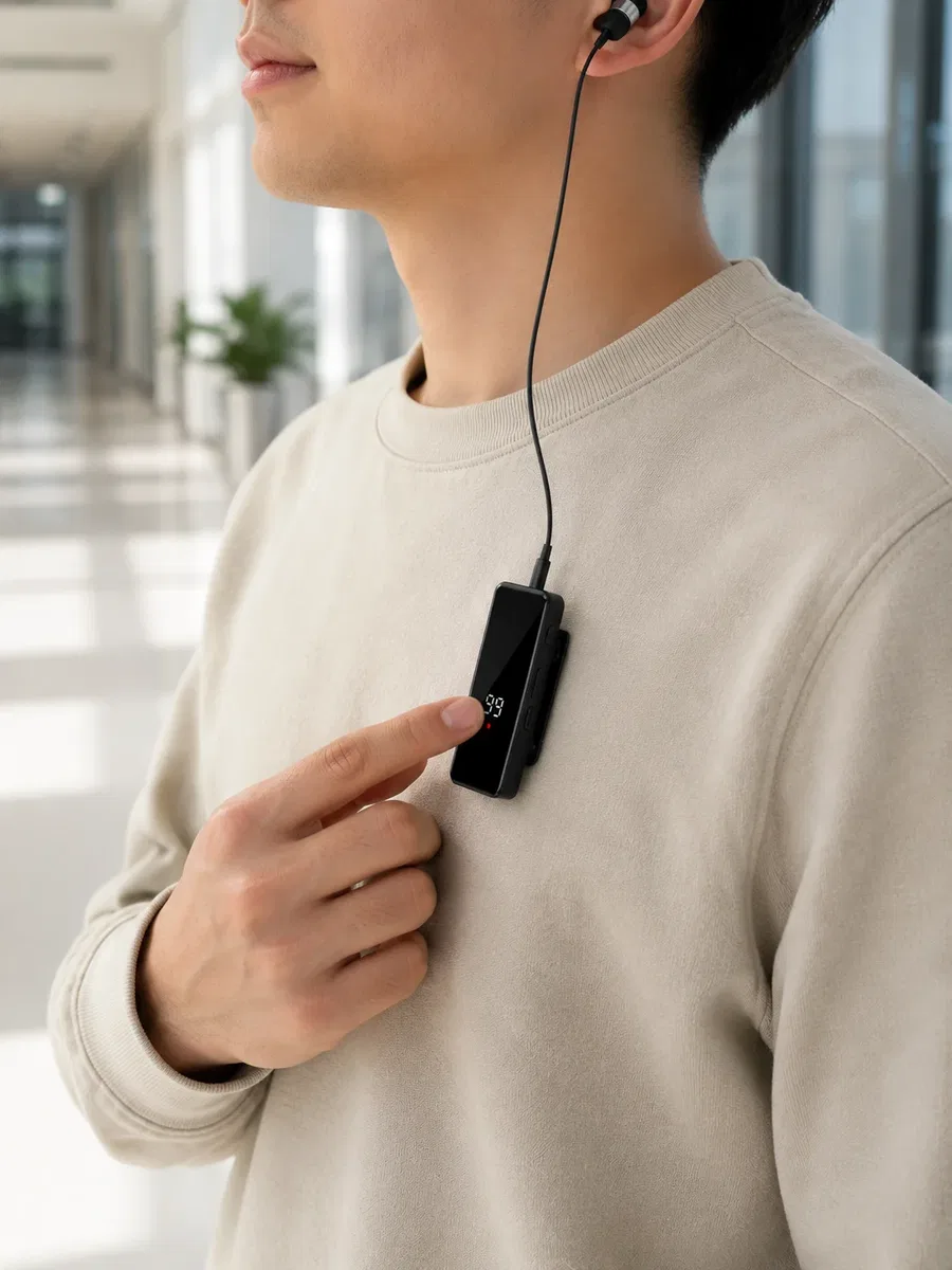 Dijital Ekranlı Bluetooth Kulaklık Tek Kulaklıklı Klipsli Kompakt Tasarım görsel 4