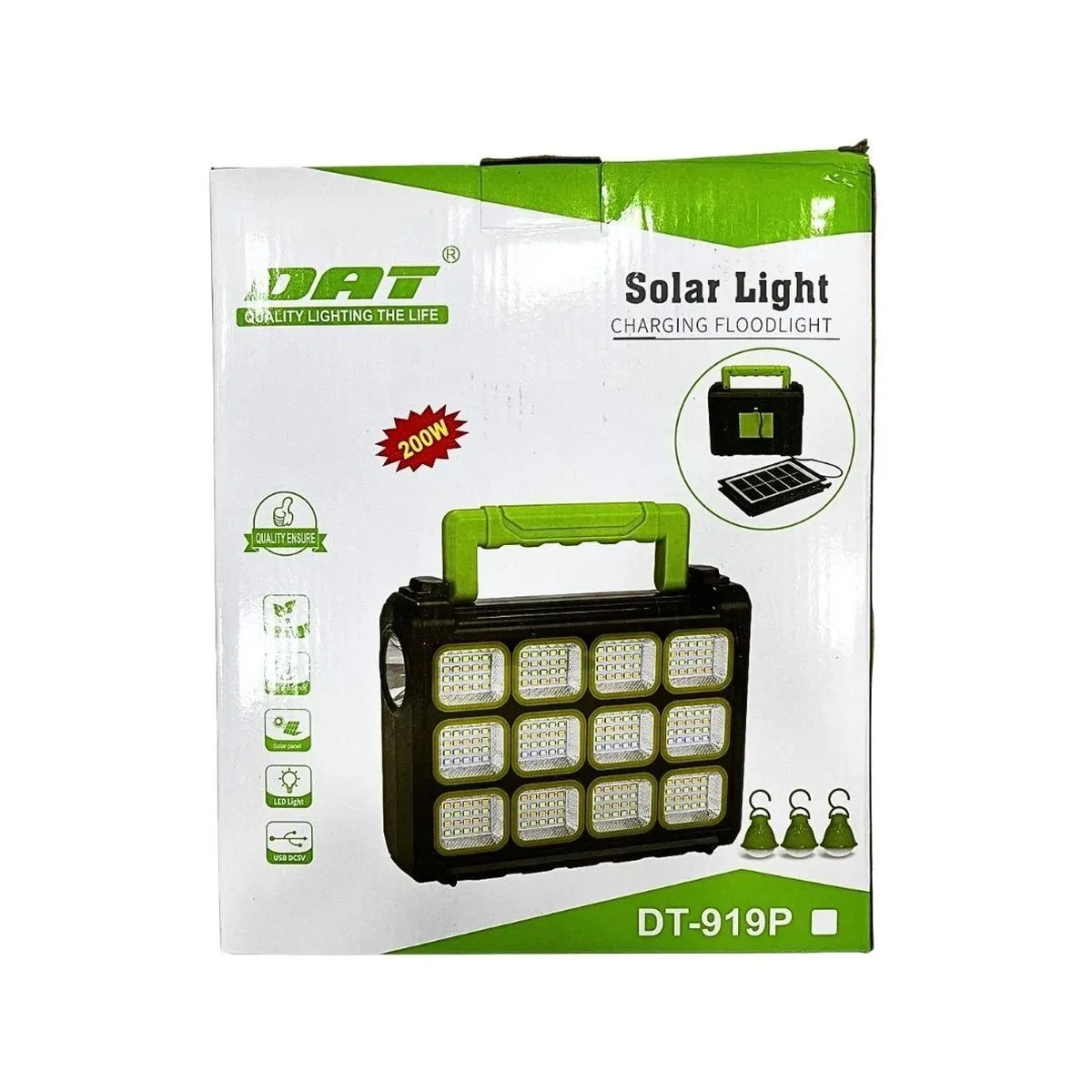 200W USB Şarjlı Solar Projektör görsel 2