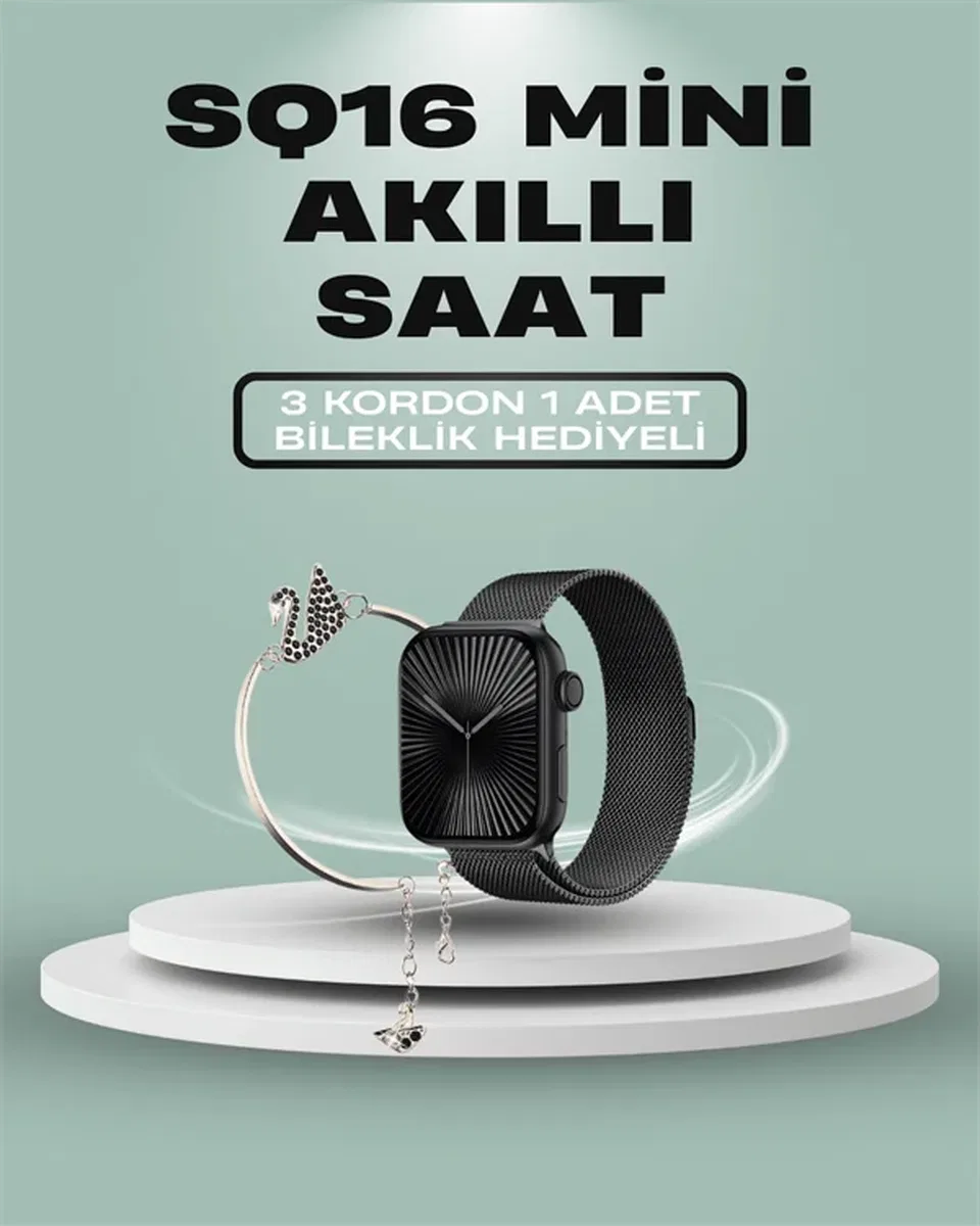 SQ-16 Mini Series 10 Akıllı Saat – 3 Kordon + Hediye Bileklik görsel 2
