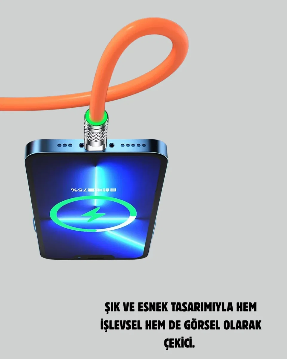 120 W Hızlı Çözüm Sunan 3'ü 1 USB Şarj Kablosu– Sağlam Gövde görsel 5