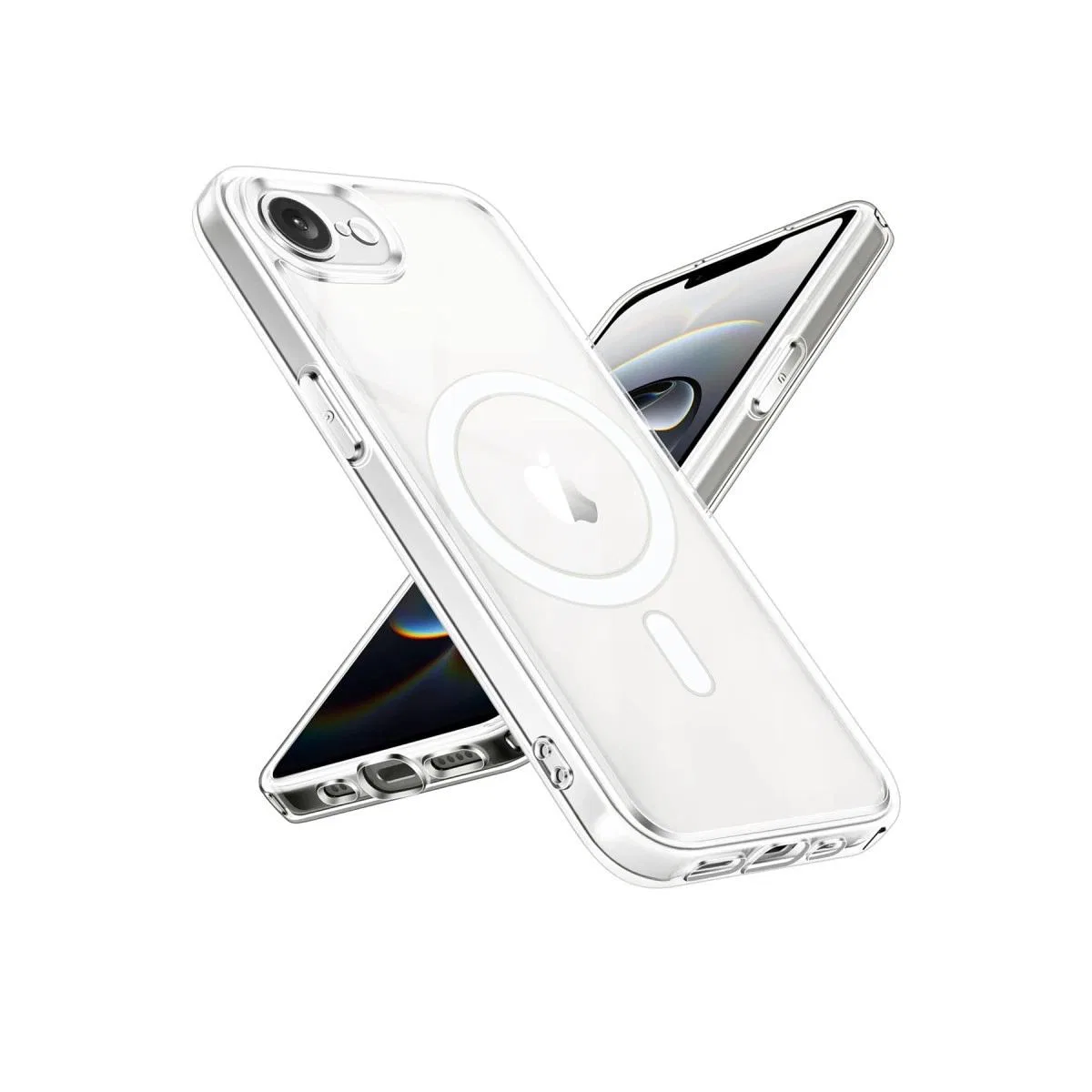 Apple İphone 16e Kılıf Magneticsafe Şeffaf Silikon - Şeffaf