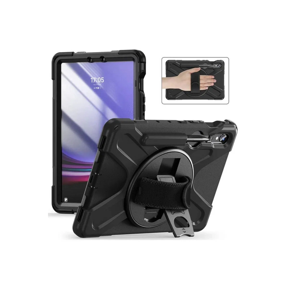 Samsung Galaxy X510 Tab S9 Fe 11 Kılıf Amazing Tablet Kapak - Siyah görsel 2