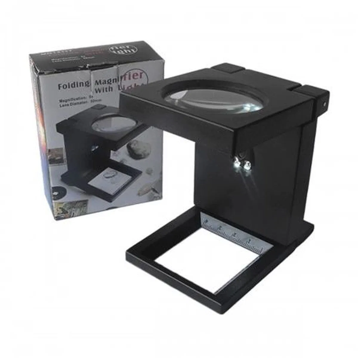 Katlanır Plastık, led Işıklı Test Cıhazı Büyüteç 2. 5x90mm