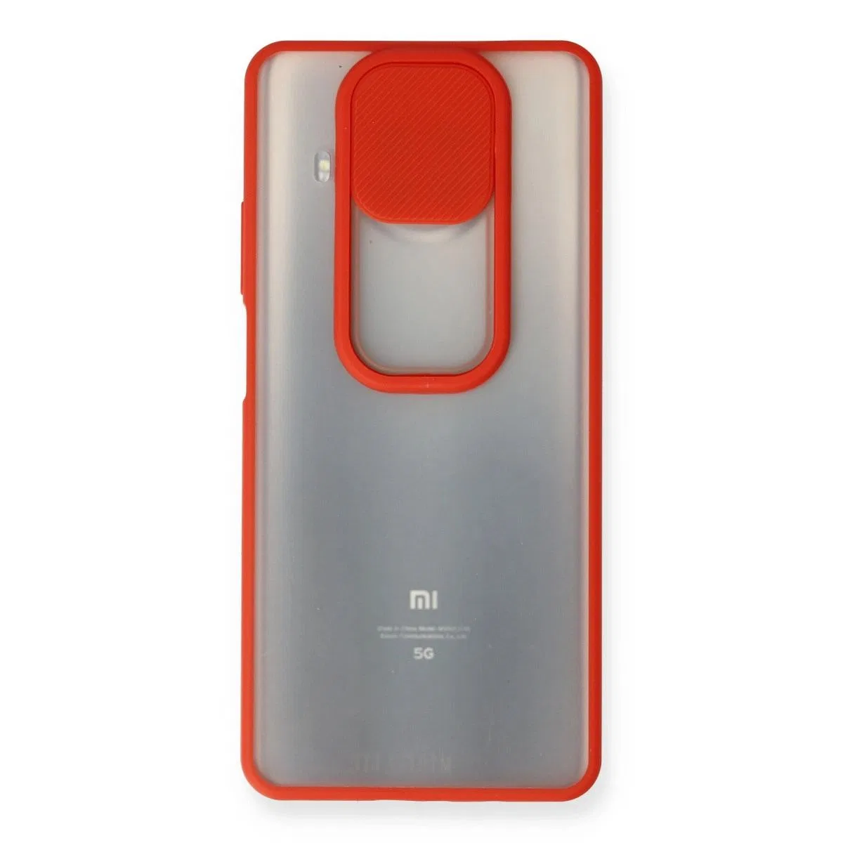 Xiaomi Mi 10t Lite Kılıf Palm Buzlu Kamera Sürgülü Silikon - Kırmızı görsel 2