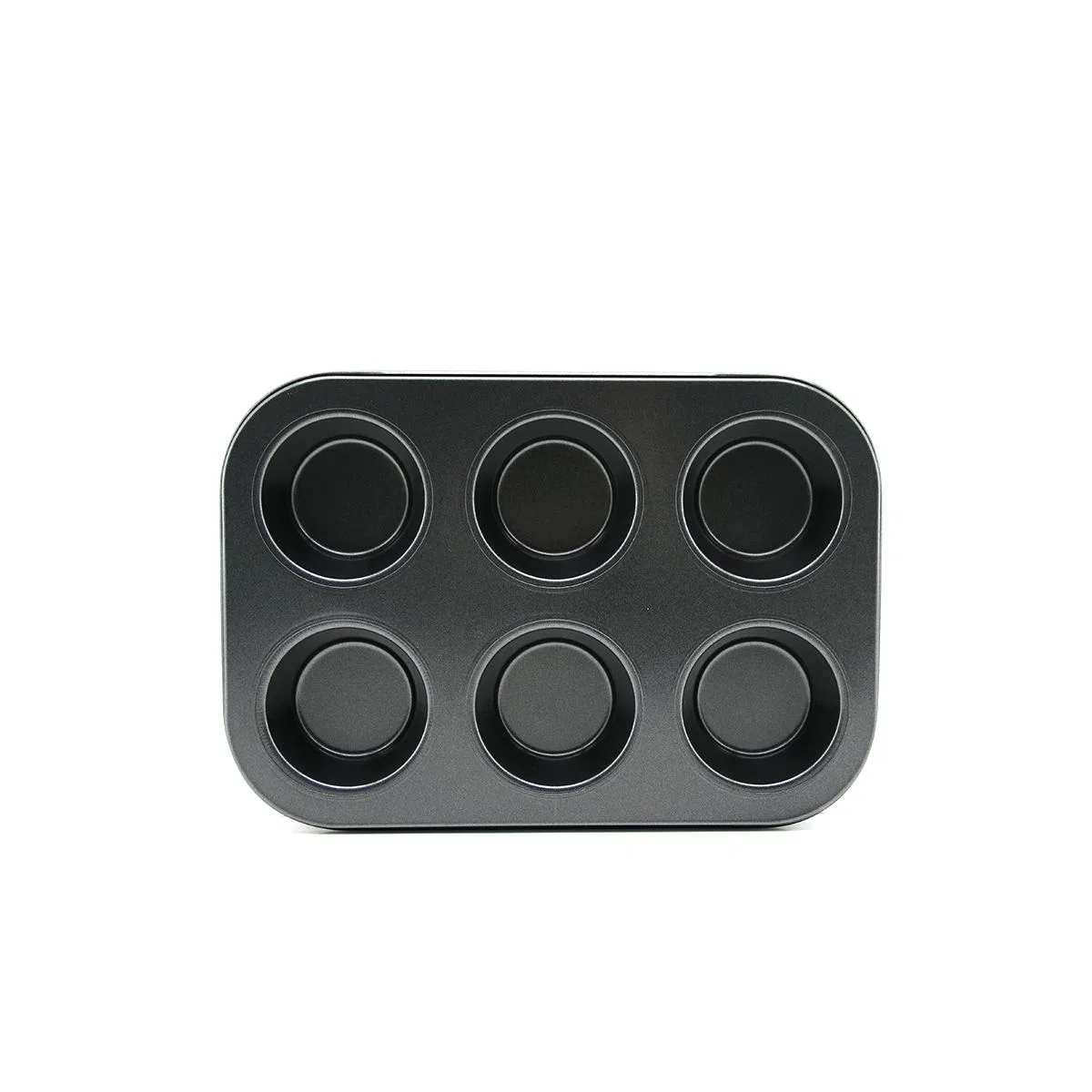 6 Gözlü Siyah Metal Muffin Kalıbı görsel 2