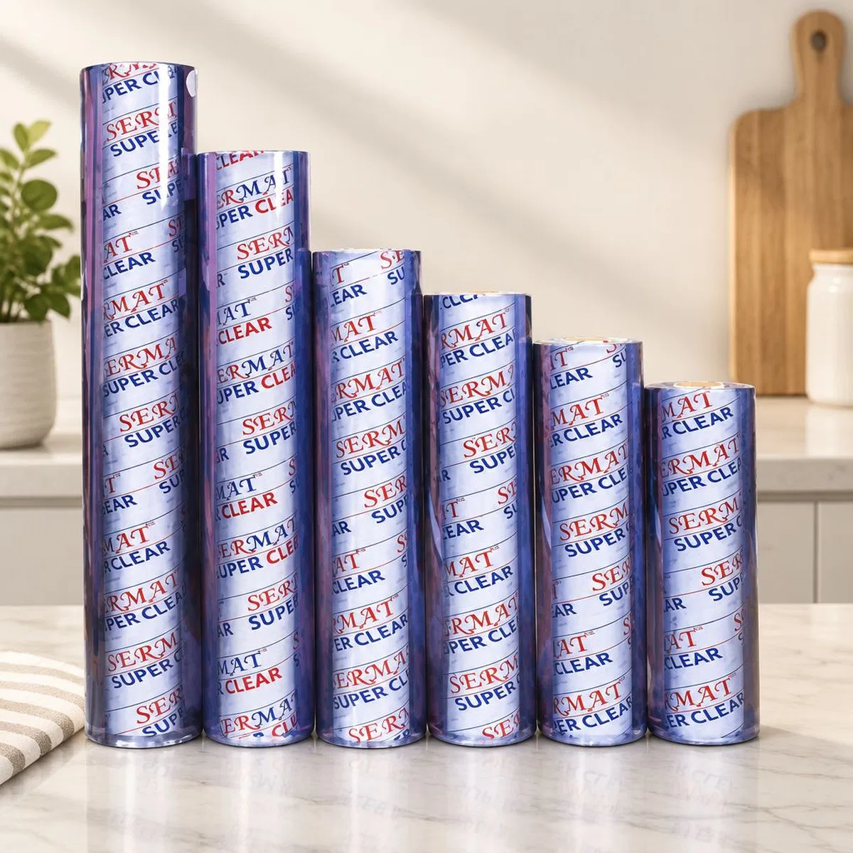 Şeffaf 1. 2 mm 70 cm x 15 m PVC Masa Örtüsü
