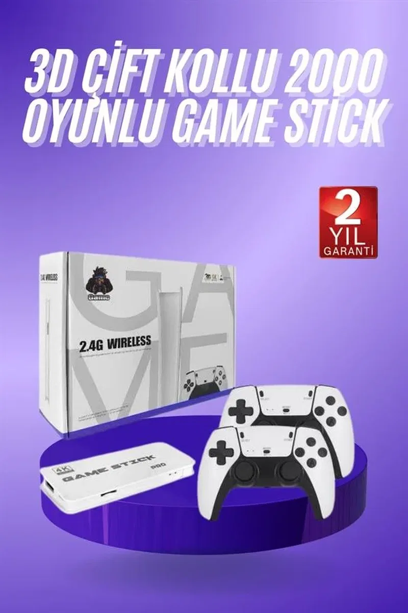 3D 4K HD 2. 4G Game Stick 4K Ultra Hd Oyun Konsolu Çift Kollu görsel 2