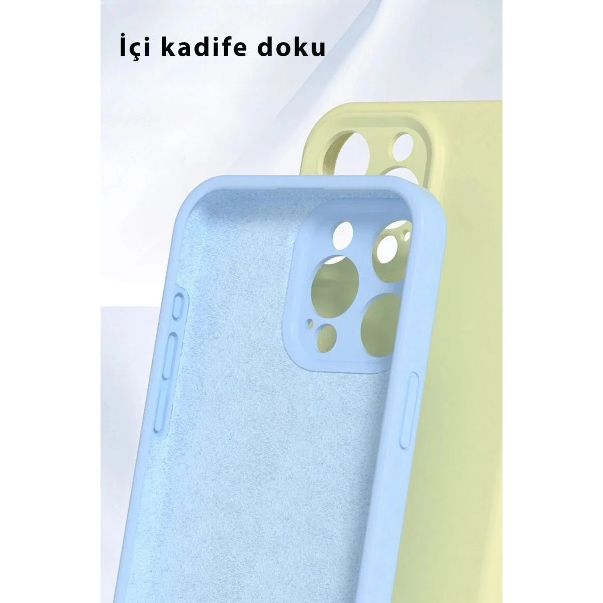 Apple İphone 16 Pro Kılıf Nano İçi Kadife Silikon - Mavi görsel 2