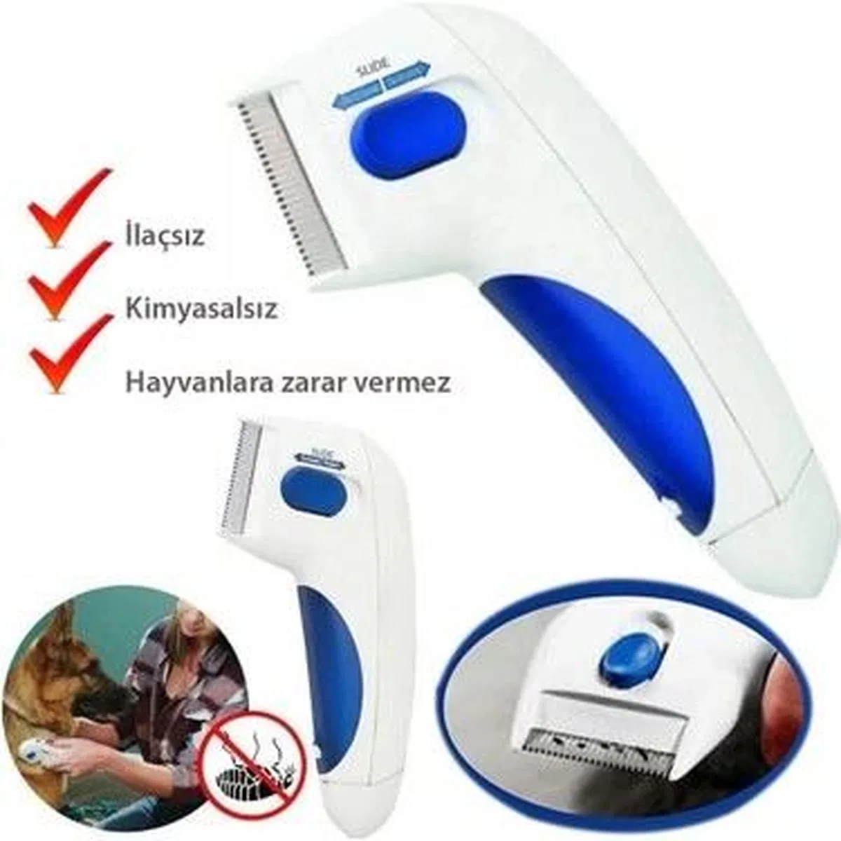 Flea Doctor Kedi Ve Köpekler İçin Pilli Pire Tarağı görsel 4