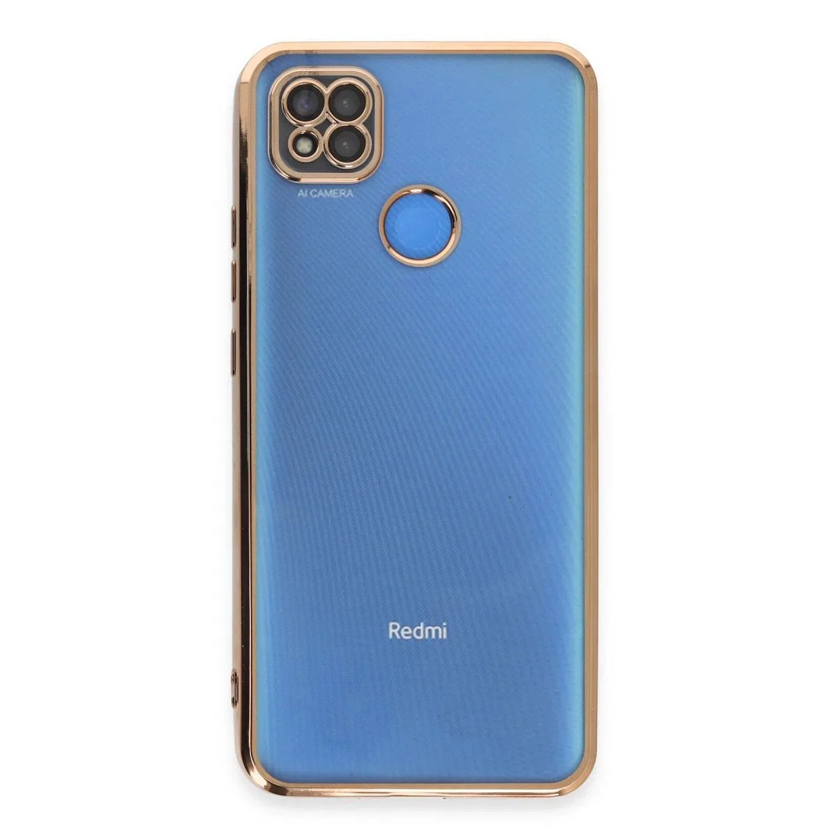 Xiaomi Redmi 9c Kılıf Razer Lensli Silikon - Gold görsel 2