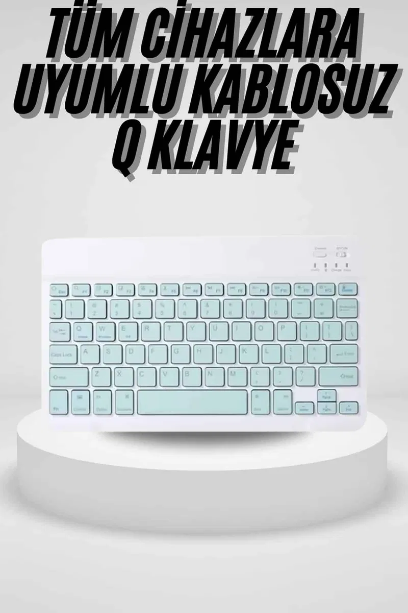 Uyumlu Kablosuz Bluetooth Şarj Edilebilir Mini Q Klavye