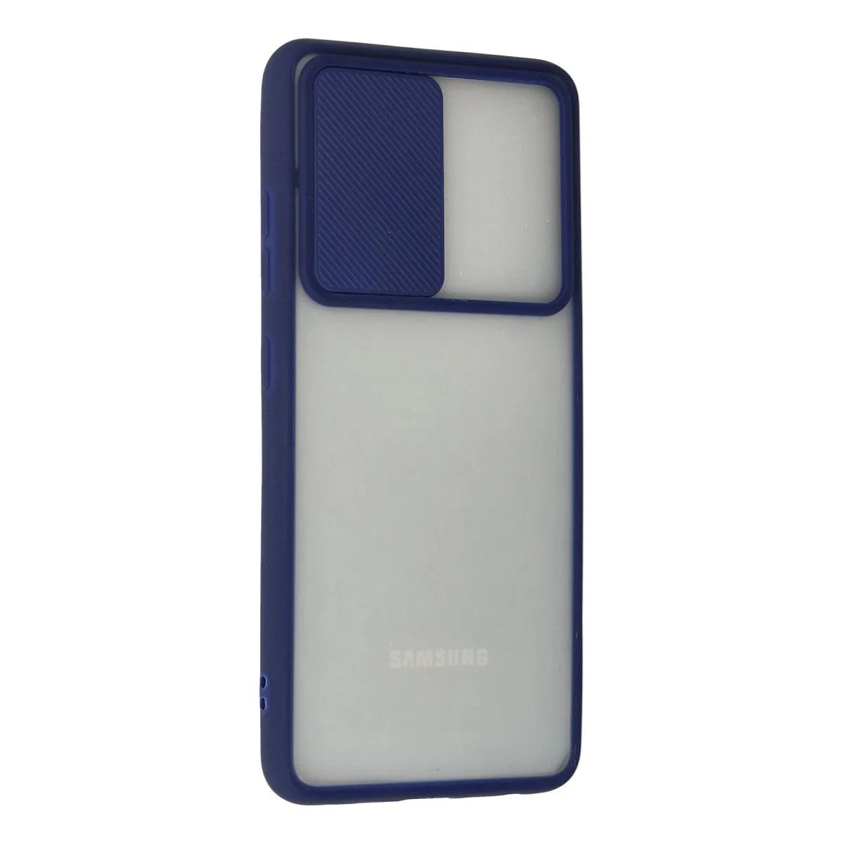 Samsung Galaxy A72 Kılıf Palm Buzlu Kamera Sürgülü Silikon - Lacivert görsel 3